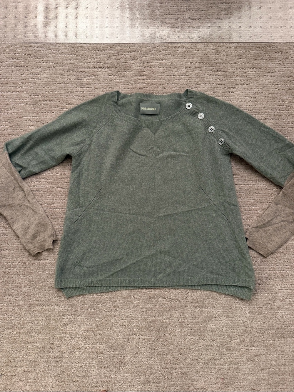 ZADIG & VOLTAIRE Cashmere Two Tone Sweater Small
